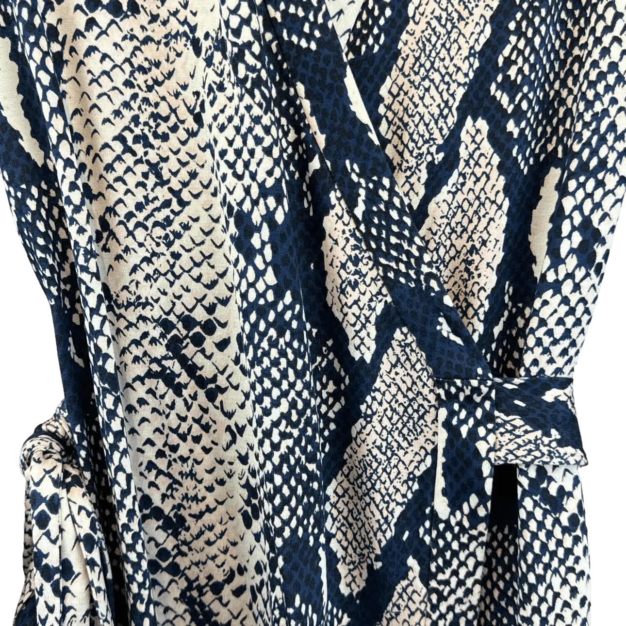 DIANE vonFURSTENBERG Wrap SNAKE PRINT Women's Size 14 Navy & Pink Dress