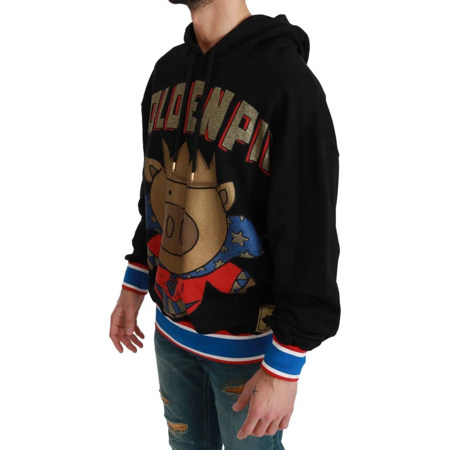 Dolce & Gabbana Elegant Hooded Pullover With Regal Motif