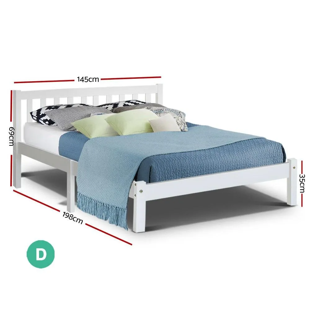 Double Package | Whitehaven Bed White & Normay Series Pillow Top Mattress (Medium Firm)