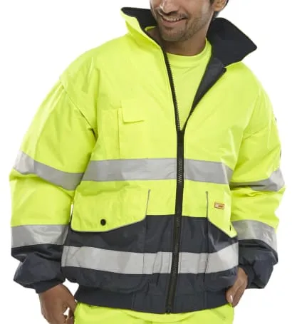 Europa Two Tone Hi Vis Bomber Jacket/Bodywarmer (removable Sleeves) En471 -Beeswift EBJ