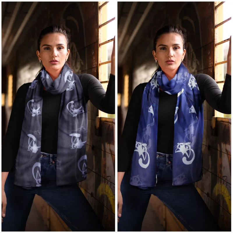 Fabulous Felines Black and Blue Cat Scarfs - Gift Set