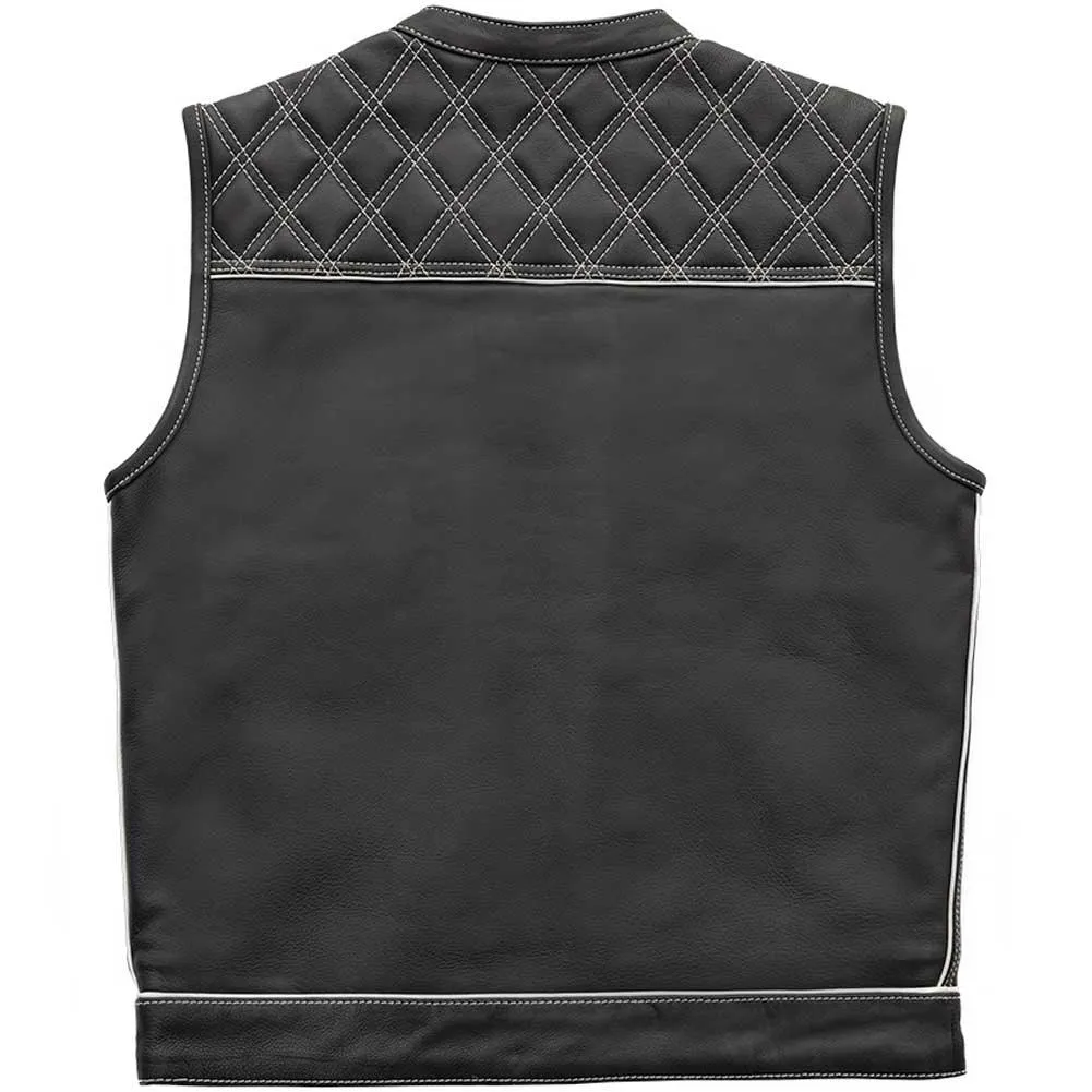 First Mfg Mens Checker Custom Leather Vest