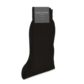 Formal Short Socks in Brown Cotton