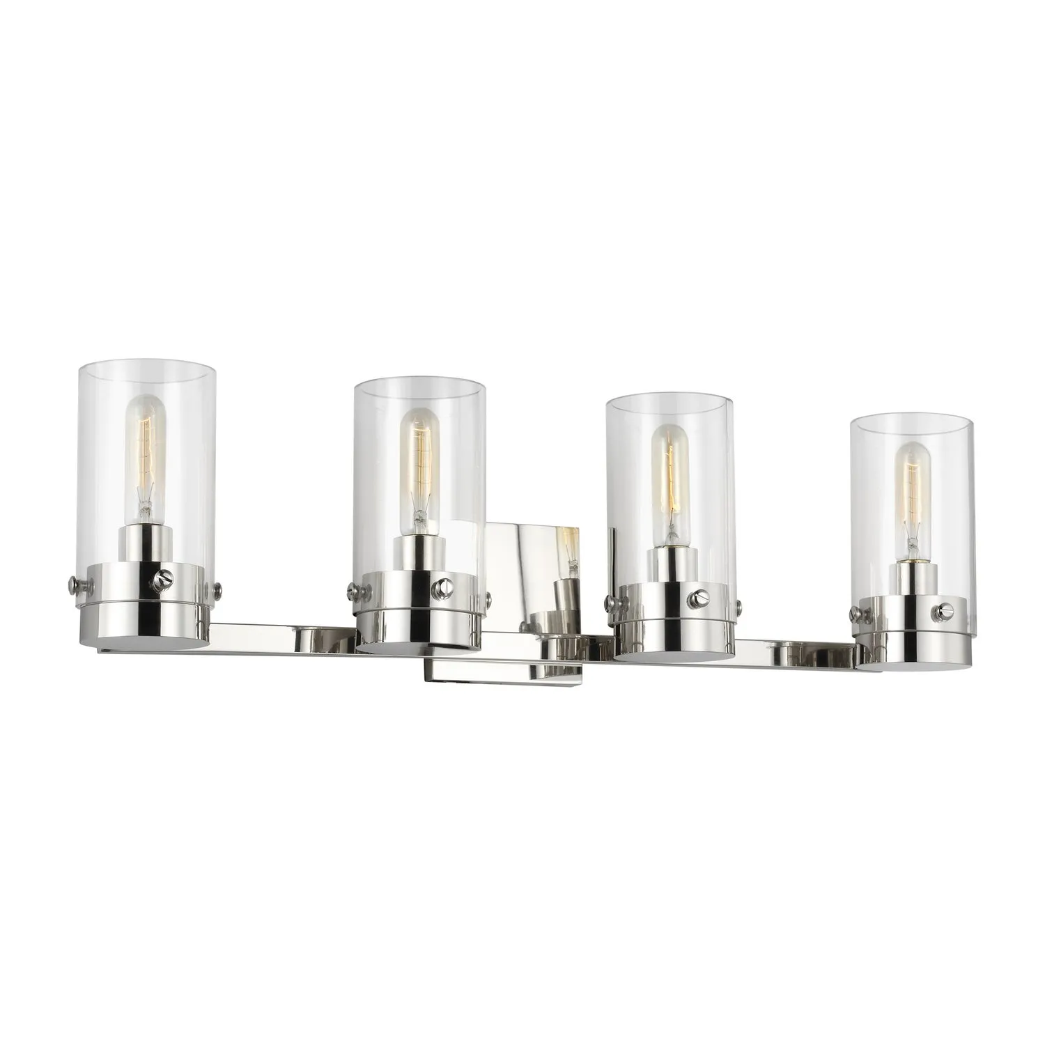 Four Light Vanity from the Garrett Collection in Polished Nickel Finish by Visual Comfort Studio