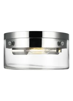 Garrett 2-Light Flush Mount in Polished Nickel