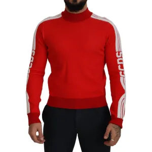 GCDS Elegant Red Pullover Sweater for Men