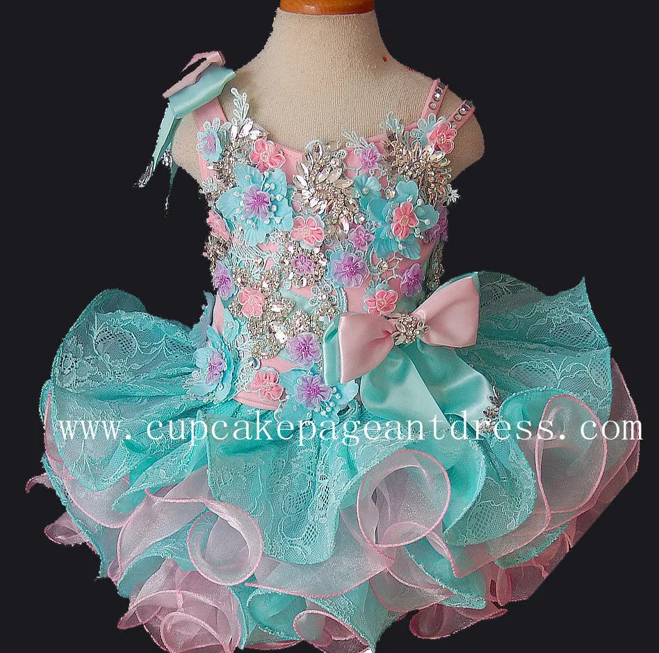 Glitz Beaded Bodice Lace Little Princess Nations Cupcake Pageant Dress