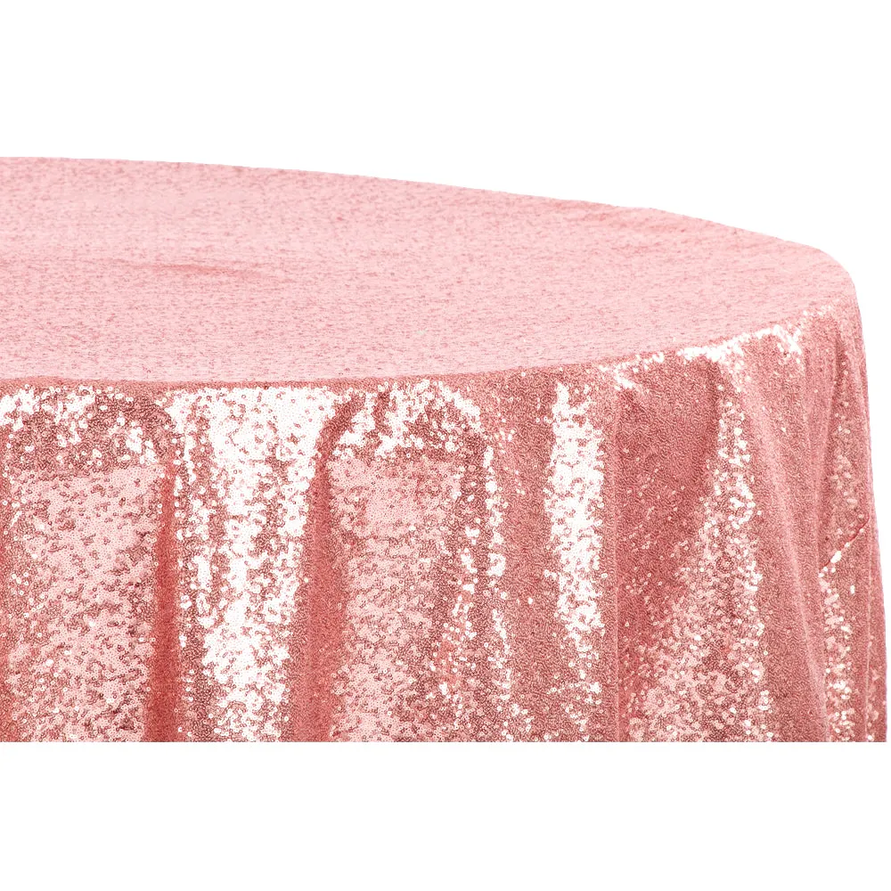 Glitz Sequins 120" Round Tablecloth - Dusty Rose/Mauve