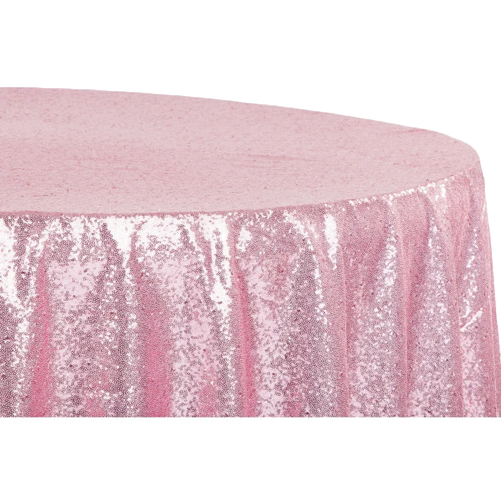 Glitz Sequins 120" Round Tablecloth - Pink