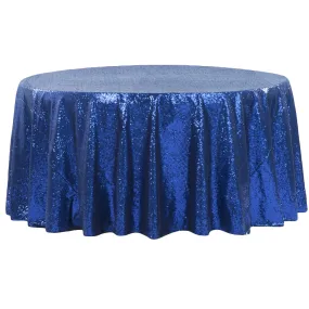 Glitz Sequins 120" Round Tablecloth - Royal Blue