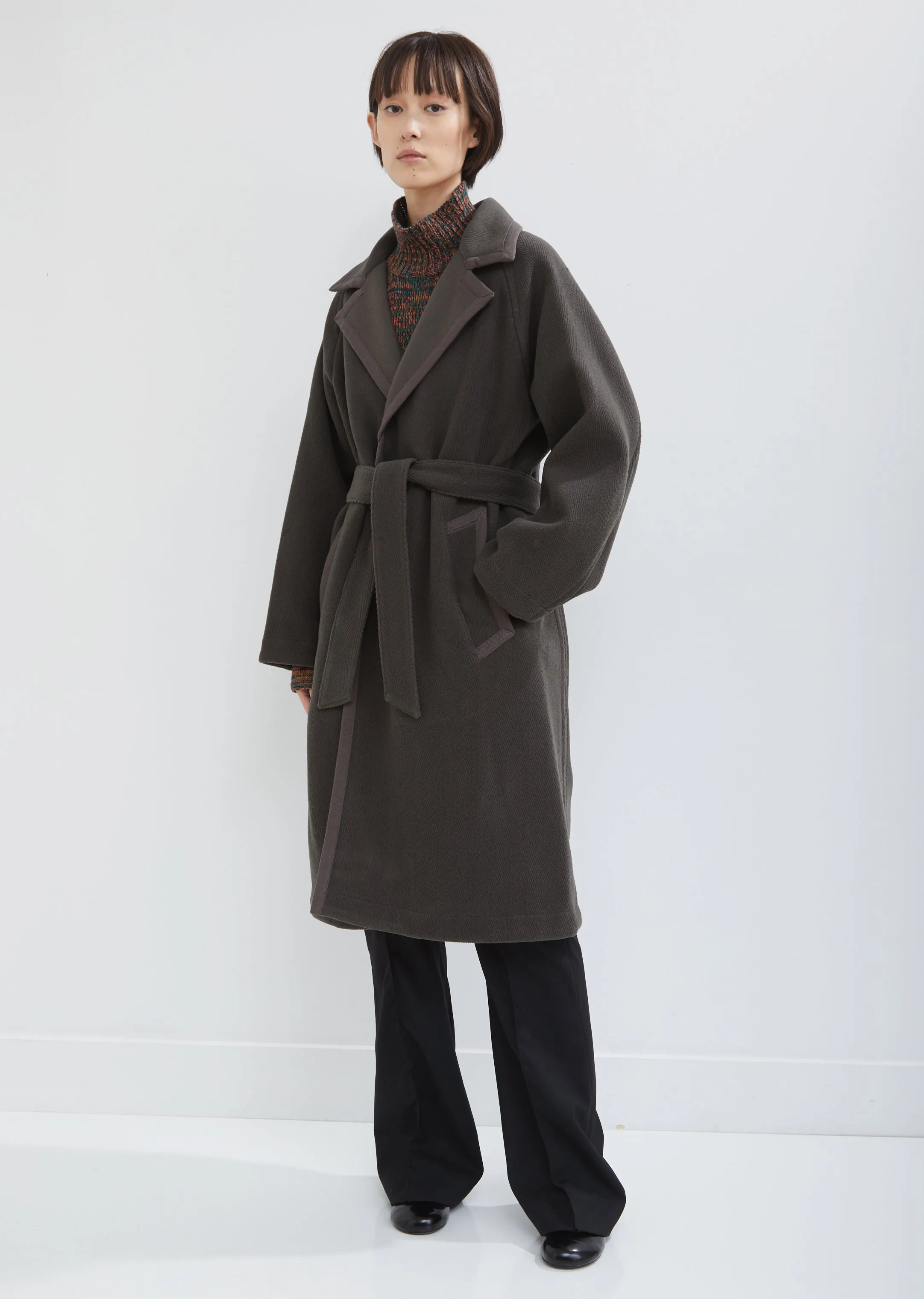 Gown Wrap Wool Coat