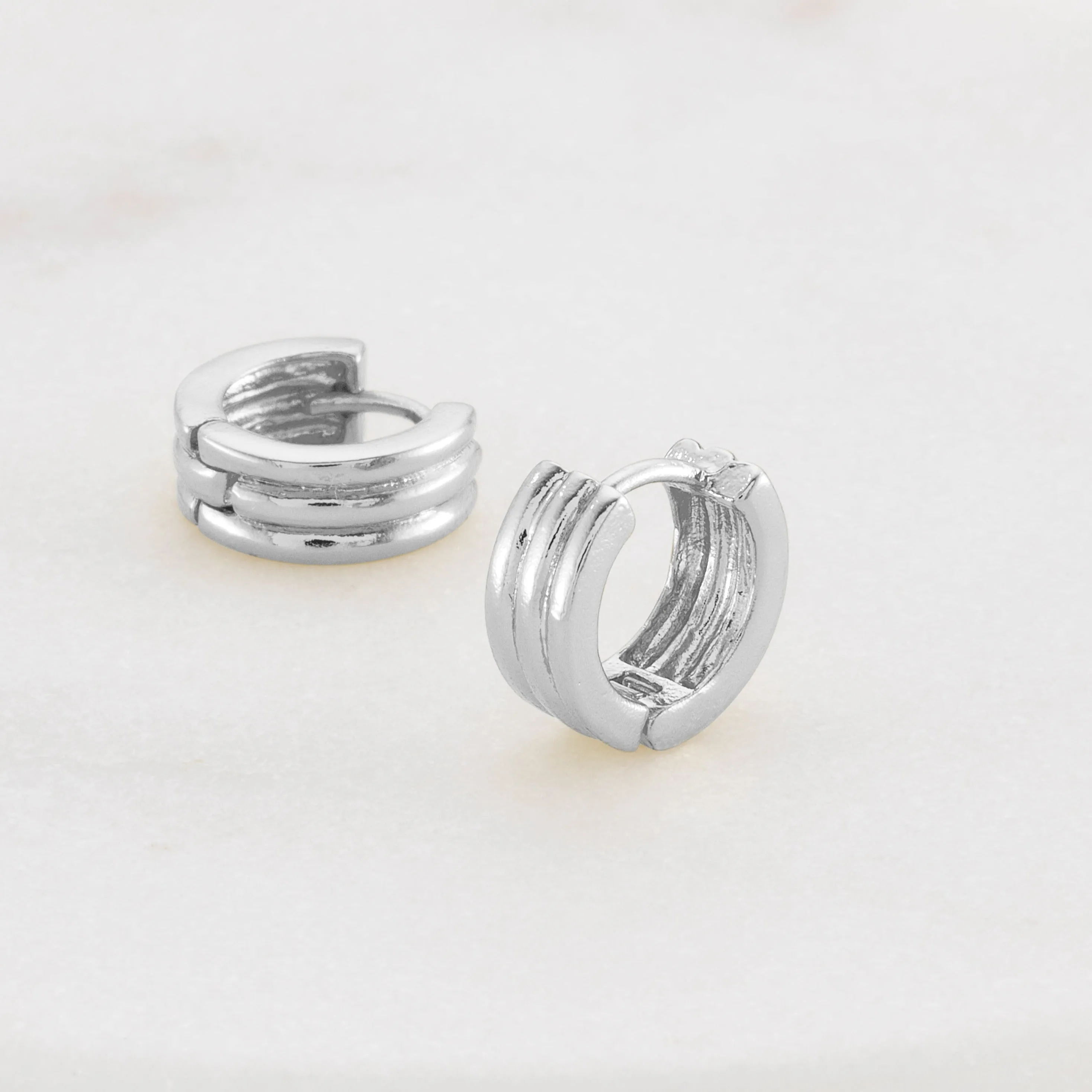 Grace Huggie Earring - Silver