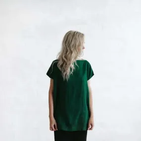 Green Baltic Linen Tops by Seaside Tones