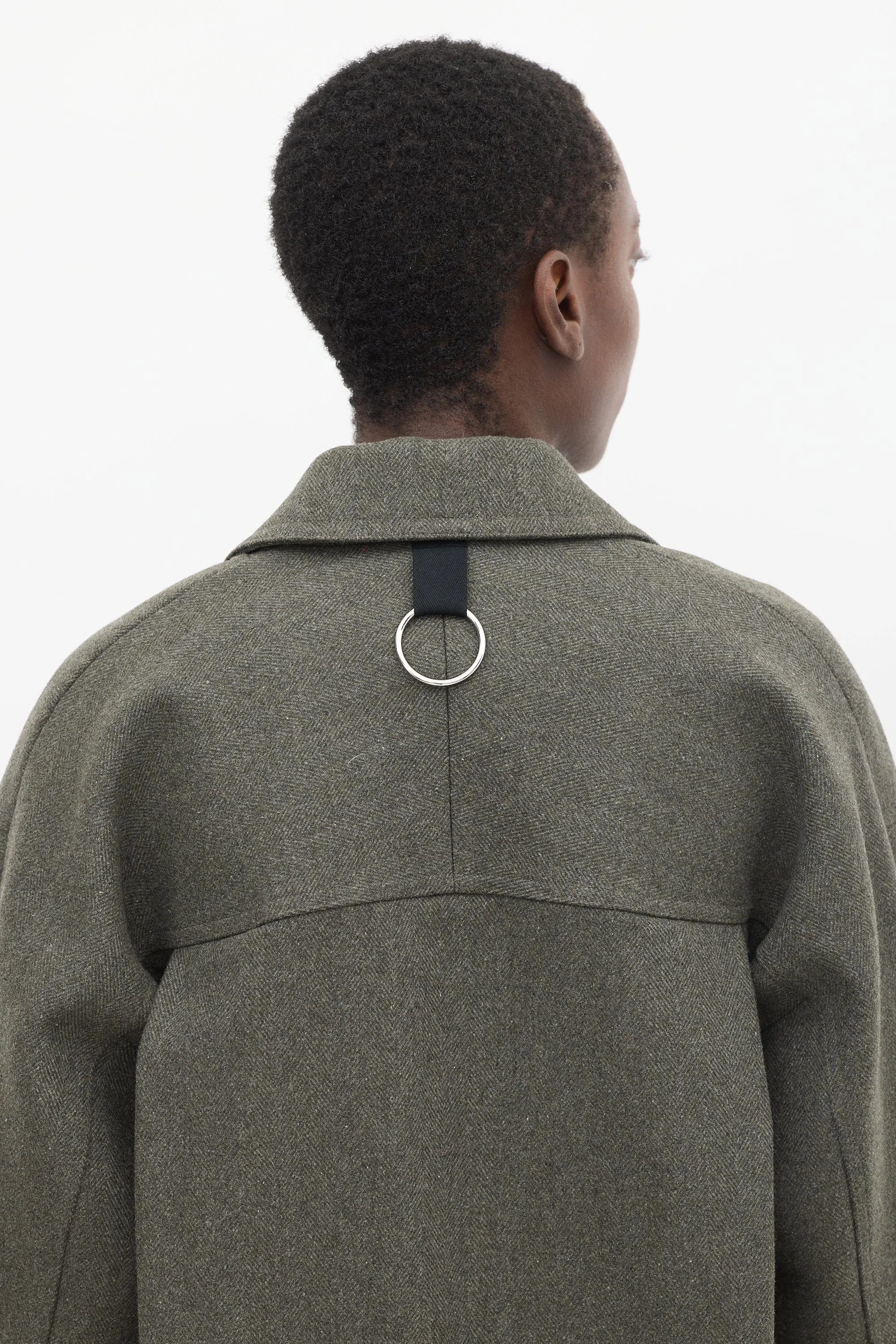 Grey Wool Two Button Coat