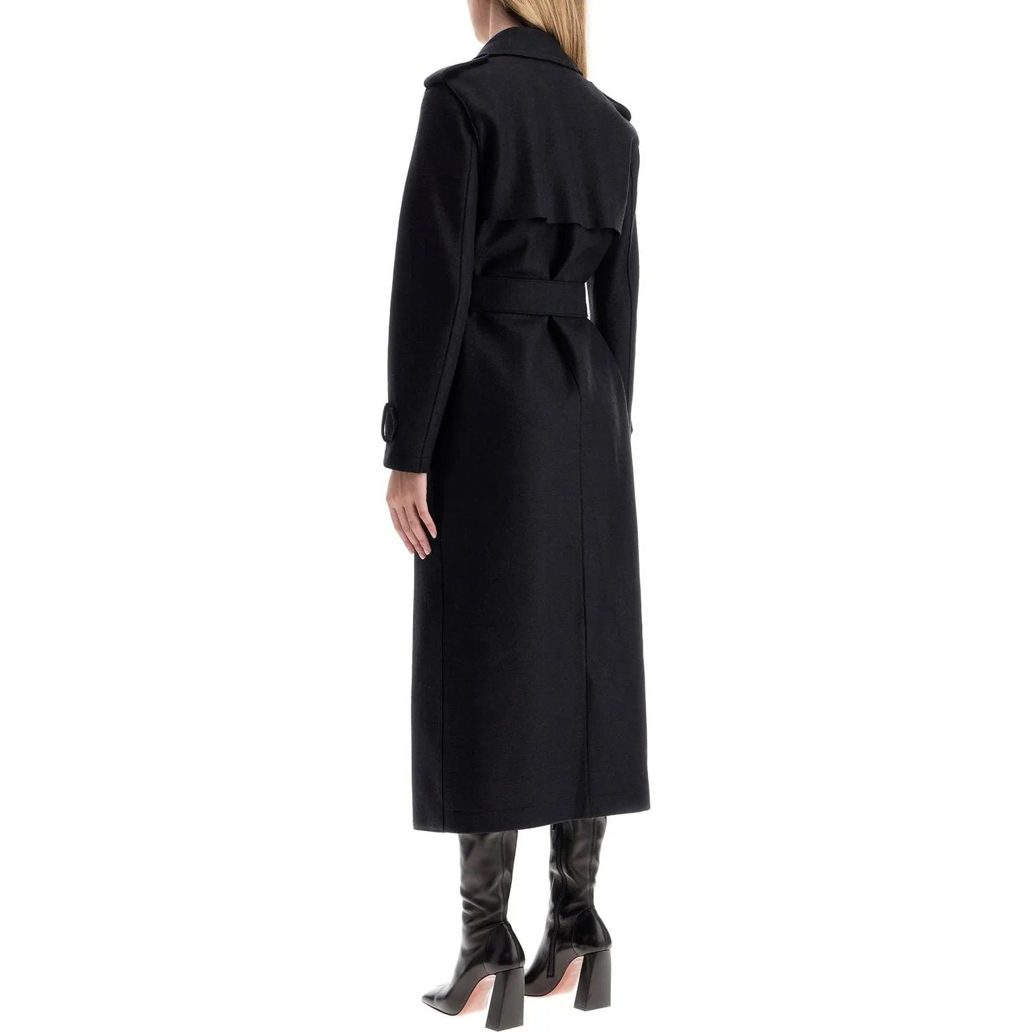 Harris Wharf London pressed wool robe coat with nine words