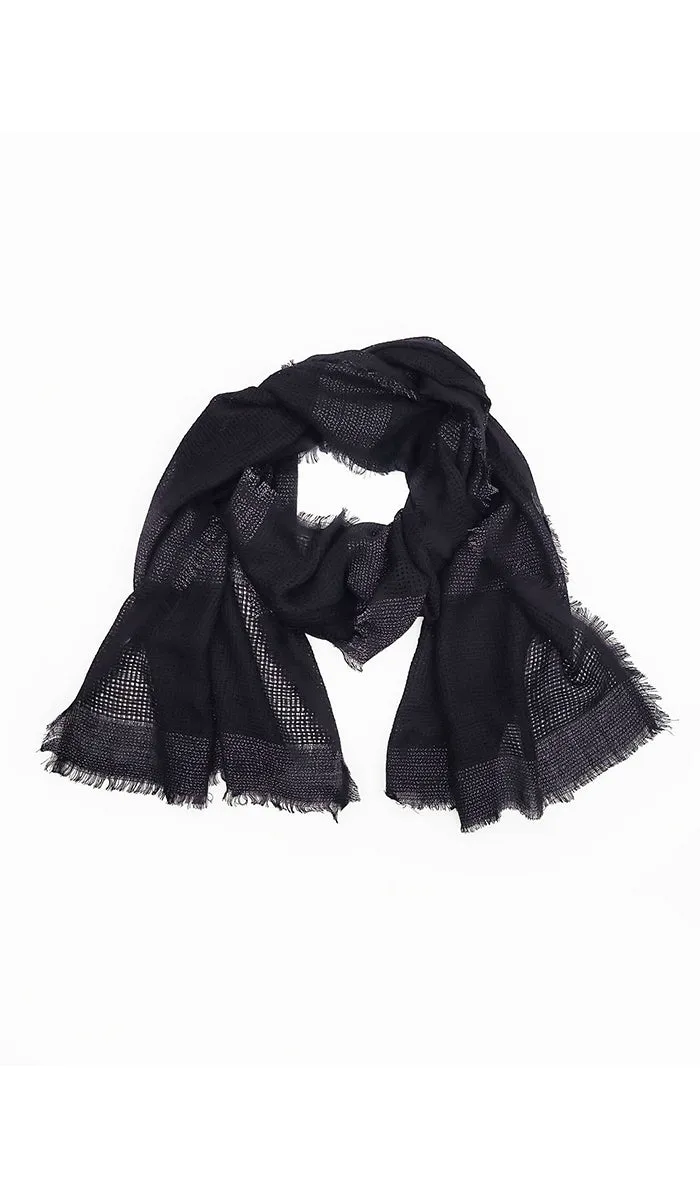 Hawa Non-slip Mesh Shimmer Wrap Hijab - Black