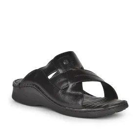 Healers Casual Black Slippers For Men 2191-09 By Liberty