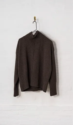 HIGH NECK PULLOVER - FW2403 - WALNUT