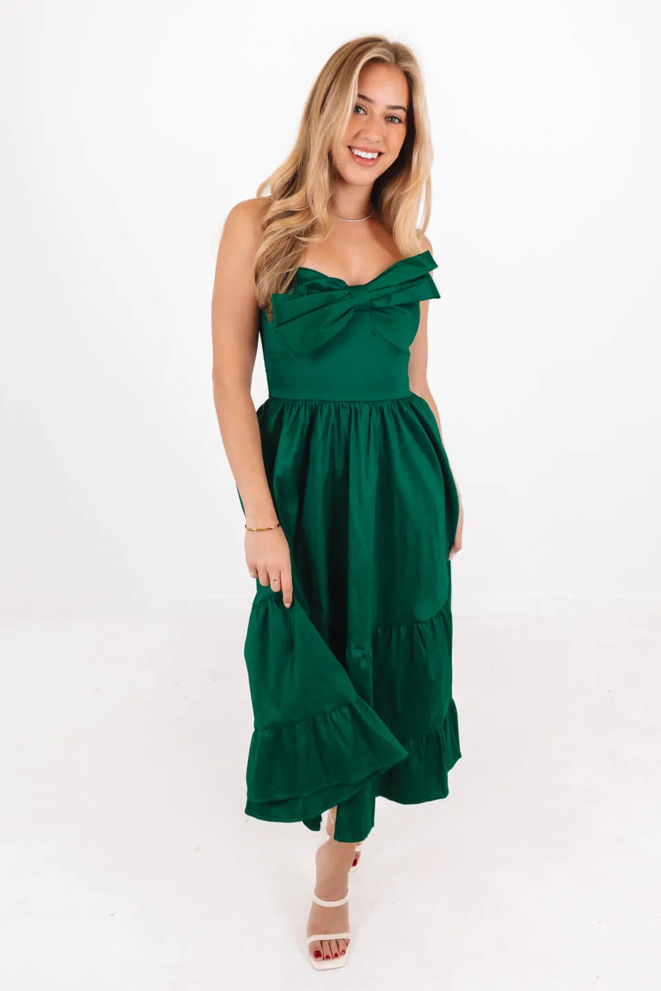 Home For Christmas Midi Dress - Green