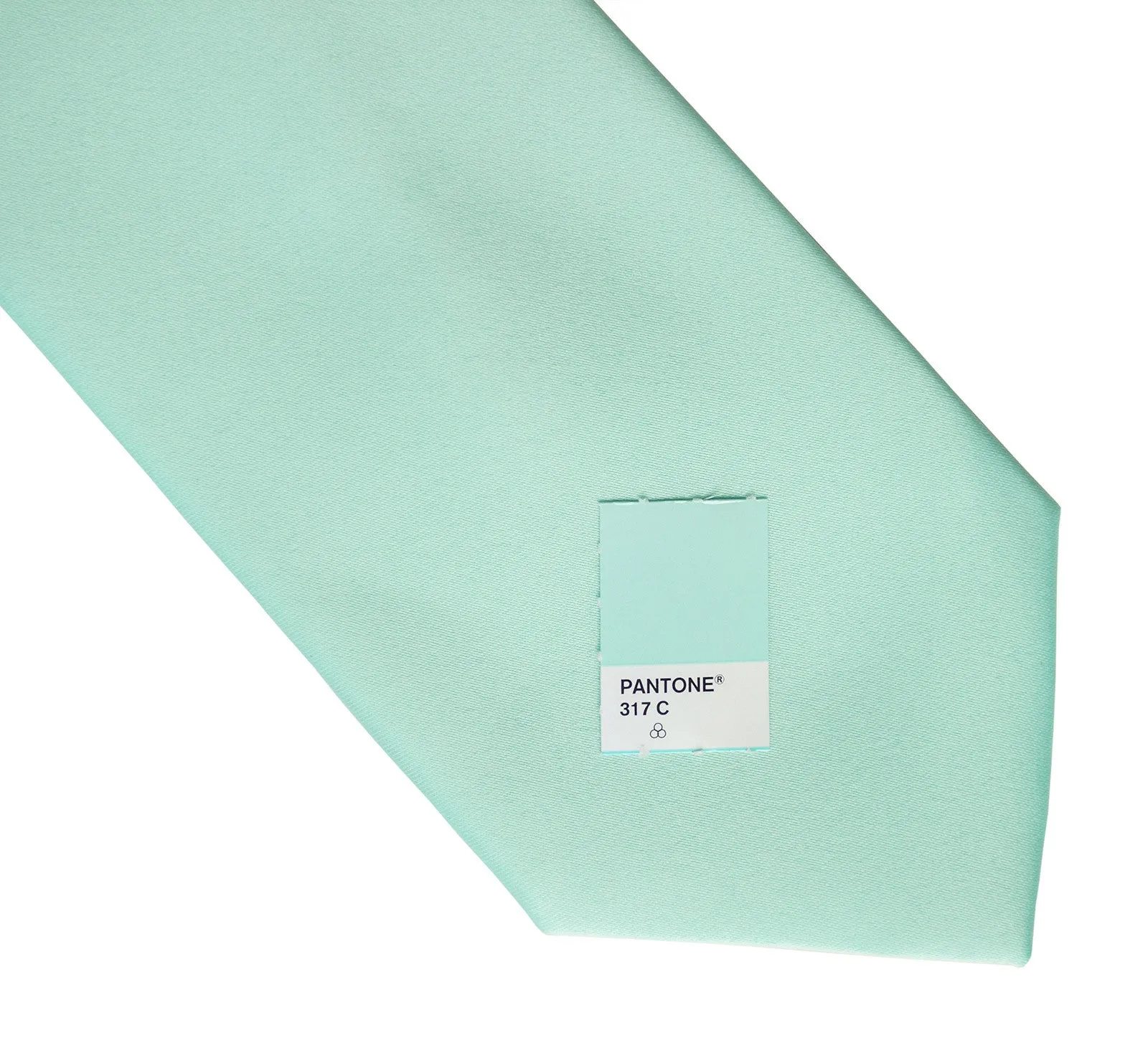 Ice Blue Necktie. Solid Color Satin Finish Tie, No Print