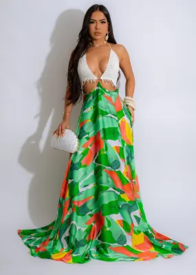 In Your Dreams Maxi Dress Crochet Green