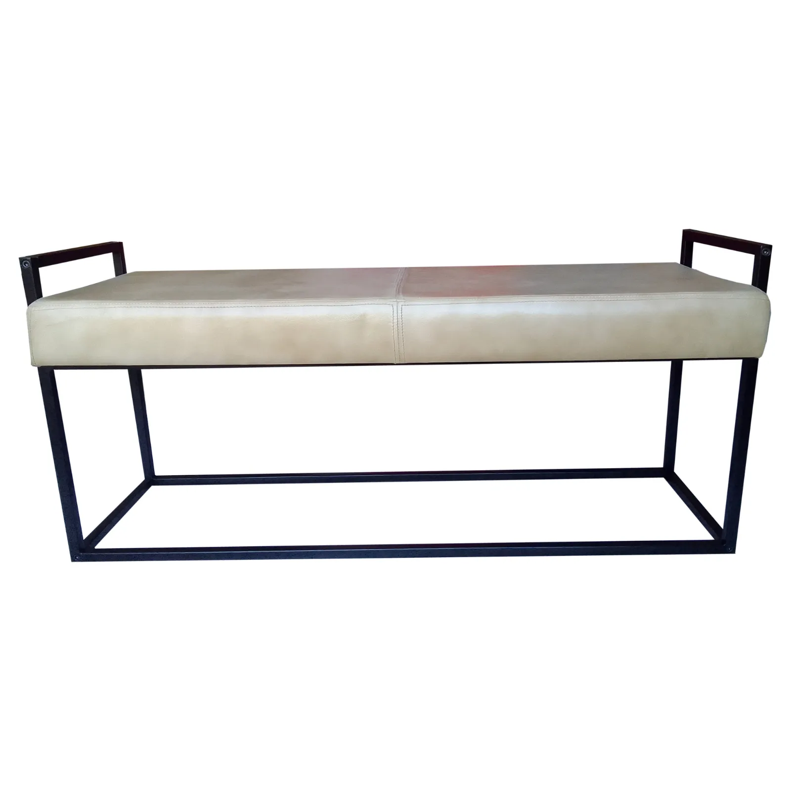 Jal Beige Genuine Leather Seat Bench - 120 CM