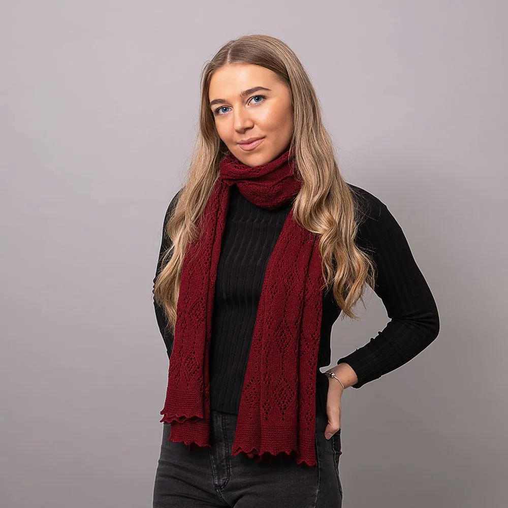 Jewel Cashmere Scarf - Claret