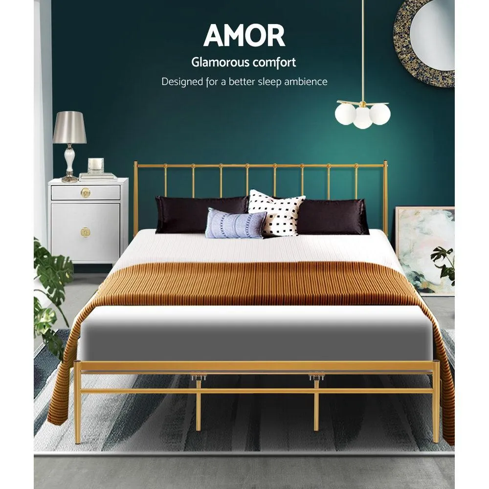 King Package | Amor Bed Gold & Bonita Euro Top Mattress (Medium Firm)