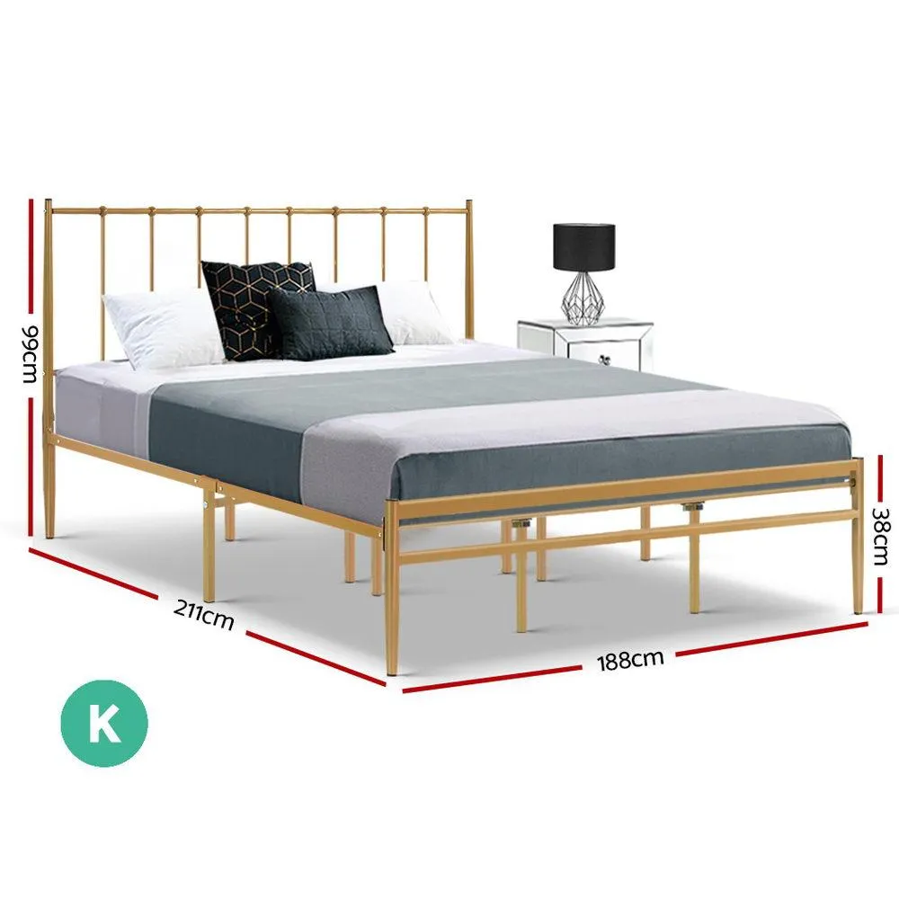 King Package | Amor Bed Gold & Bonita Euro Top Mattress (Medium Firm)