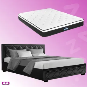 King Package | Bronte Bed Black & Bonita Euro Top Mattress (Medium Firm)