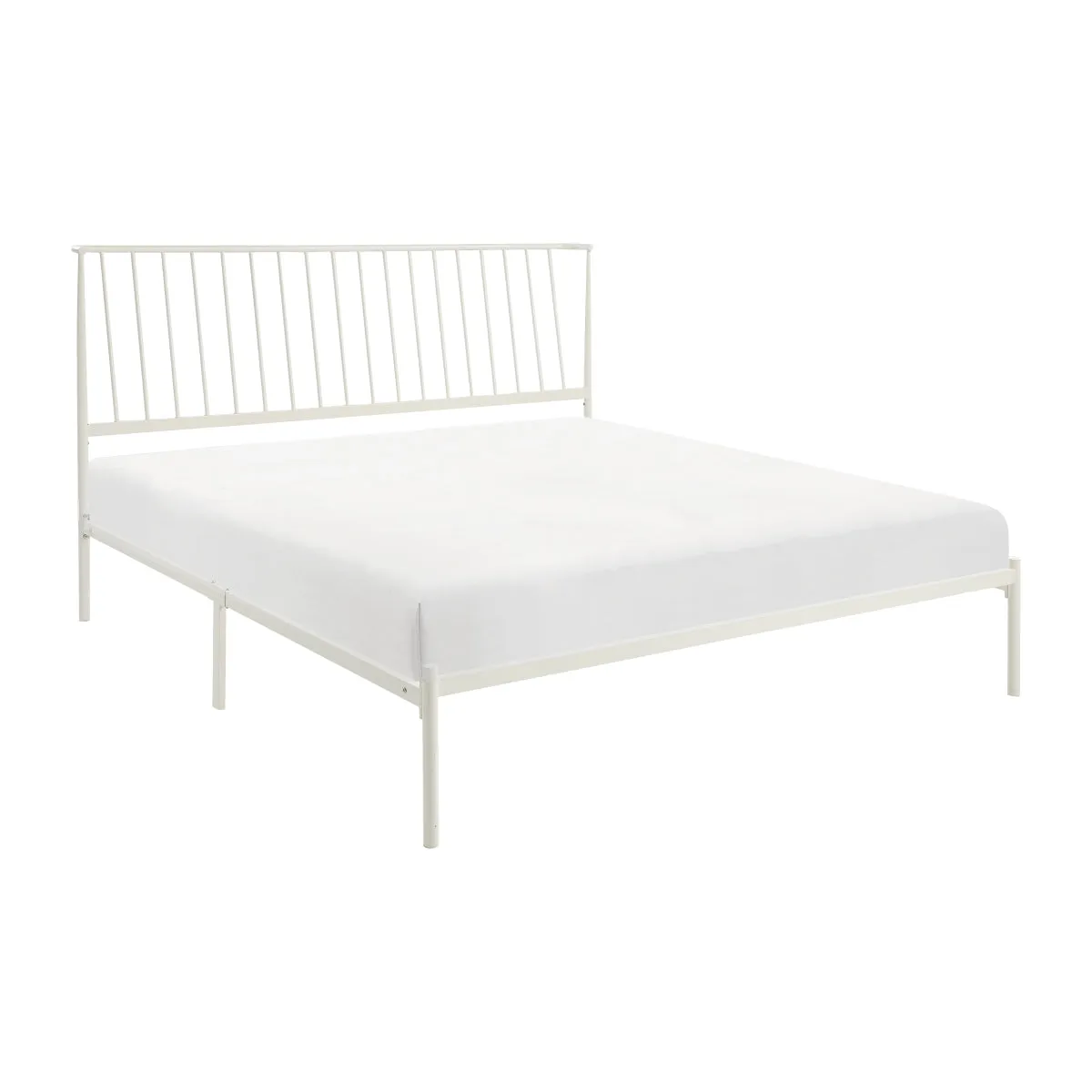 King Platform Bed - White Finish