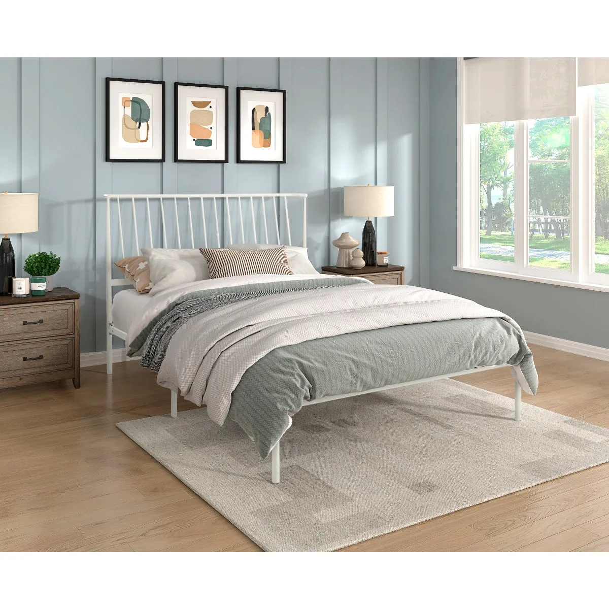 King Platform Bed - White Finish