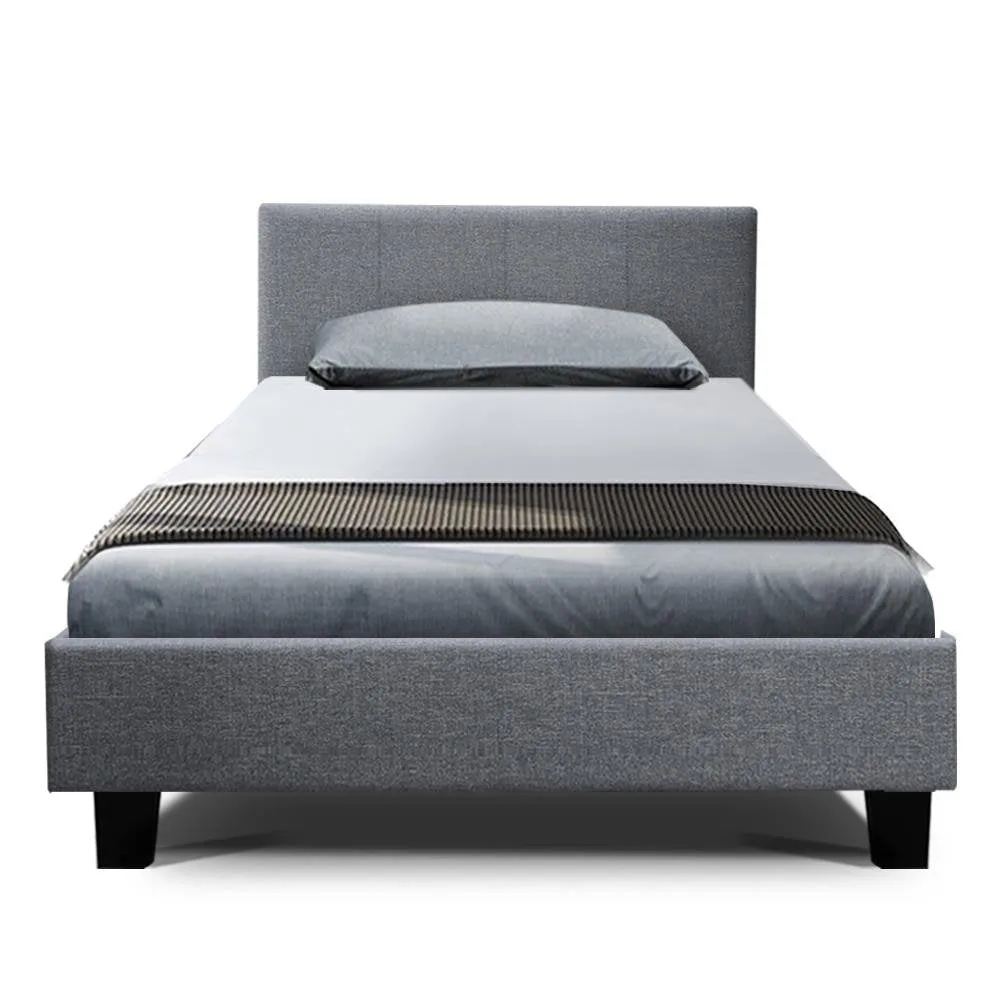 King Single Package | Coogee Bed Grey & Bonita Euro Top Mattress (Medium Firm)