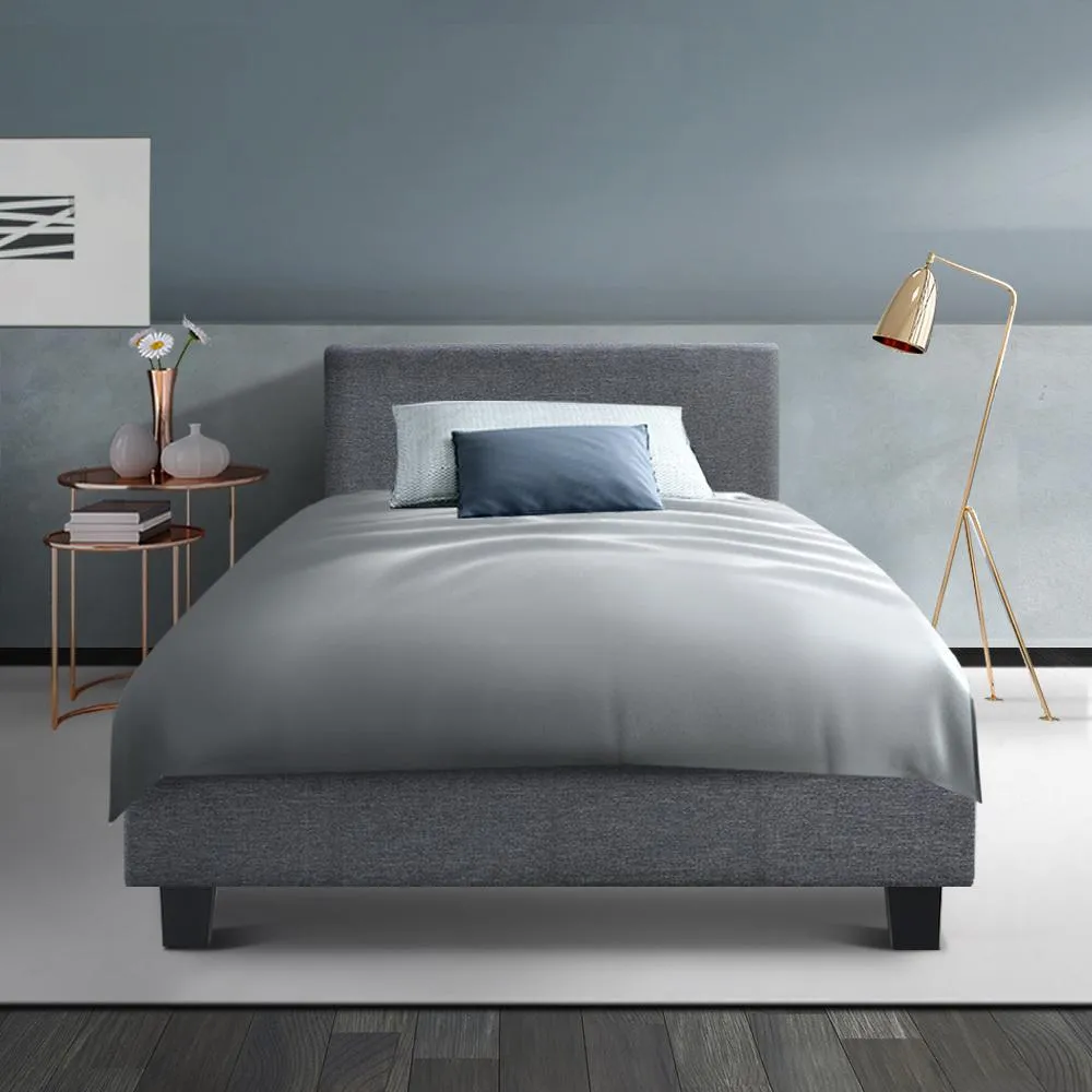 King Single Package | Coogee Bed Grey & Bonita Euro Top Mattress (Medium Firm)