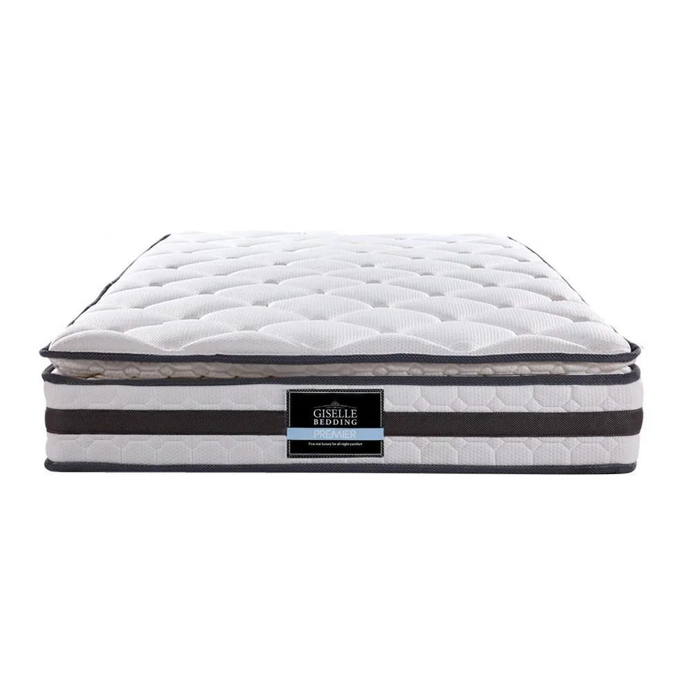 King Single Package | Jervis Bed Grey & Normay Bonnell Spring Pillow Top Mattress (Medium Firm)