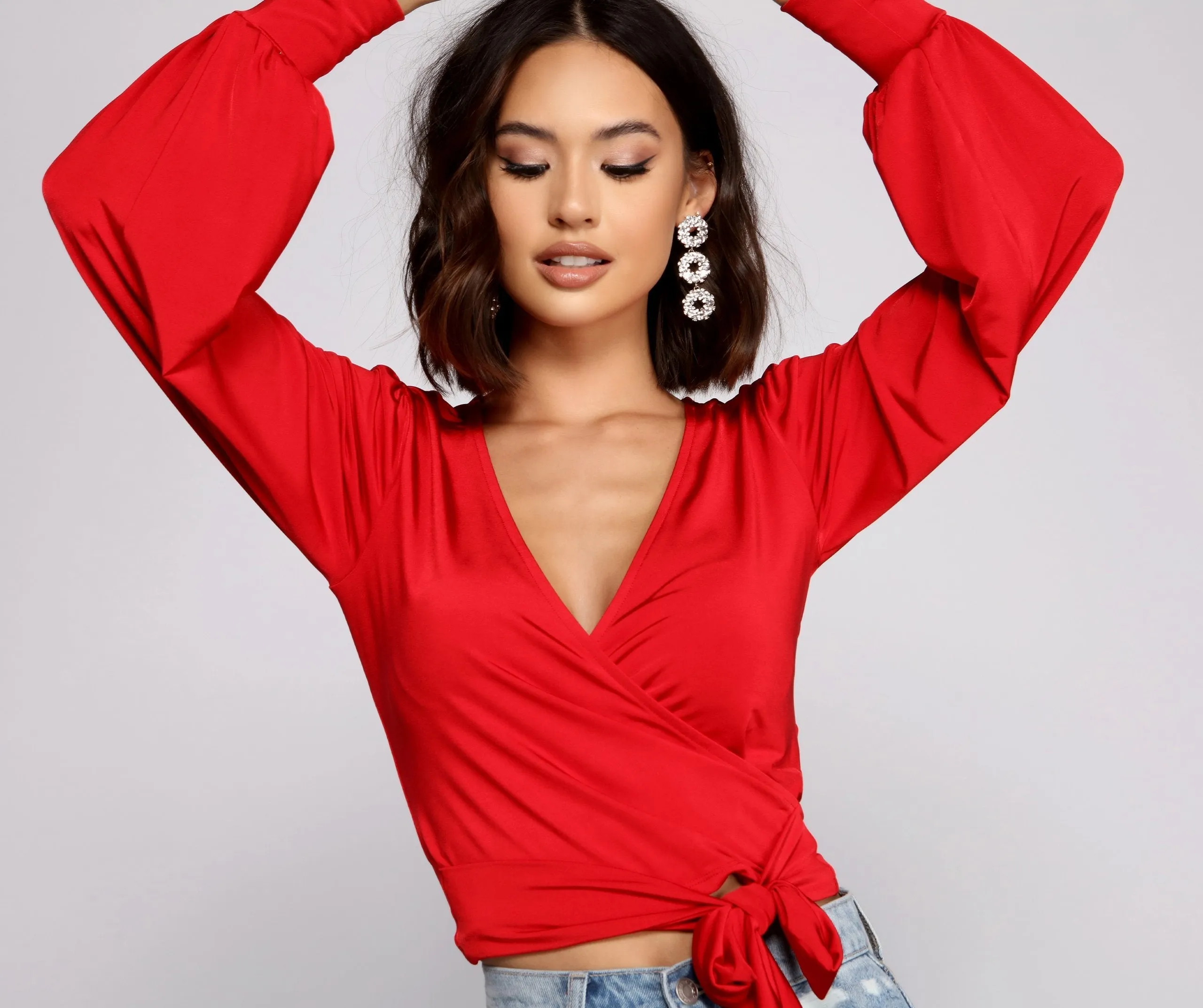 KittenAlarm - Chic Babe Wrap Front Top