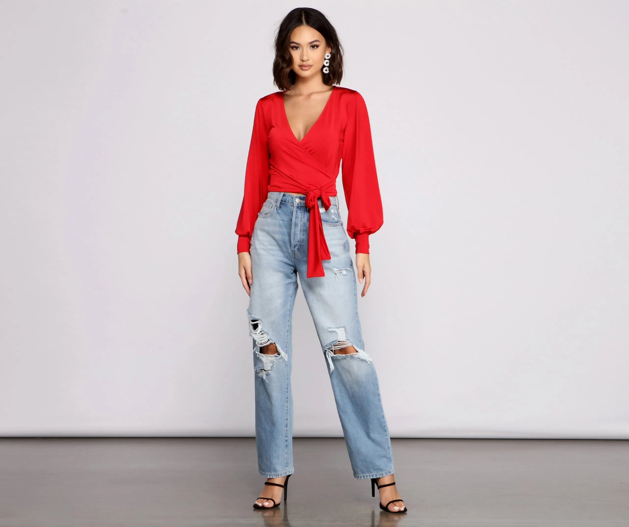 KittenAlarm - Chic Babe Wrap Front Top