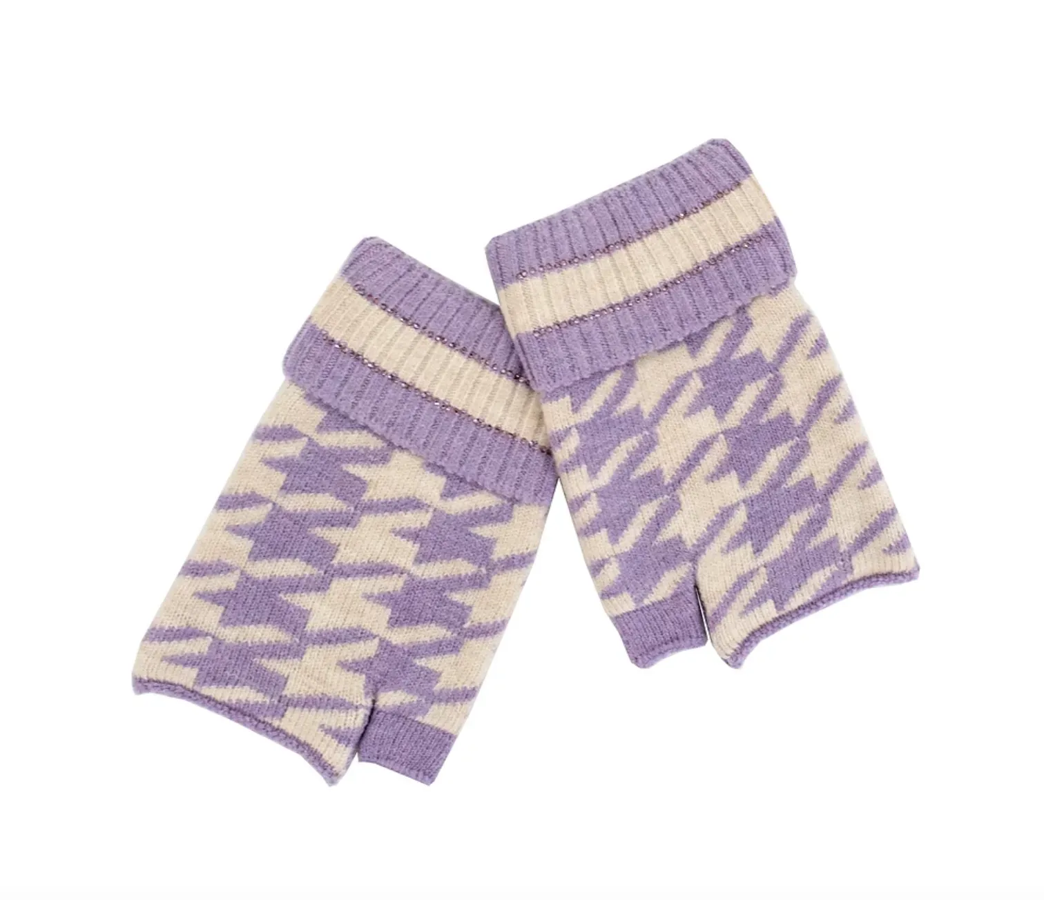 Lilac Houndstooth Gloves