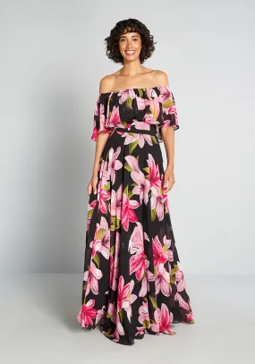 Lily Loveliness Off-Shoulder Maxi Dress