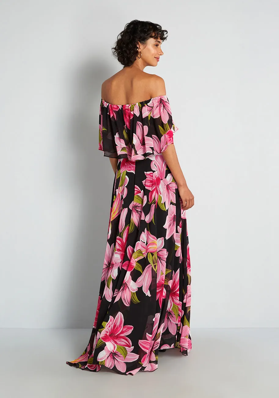 Lily Loveliness Off-Shoulder Maxi Dress