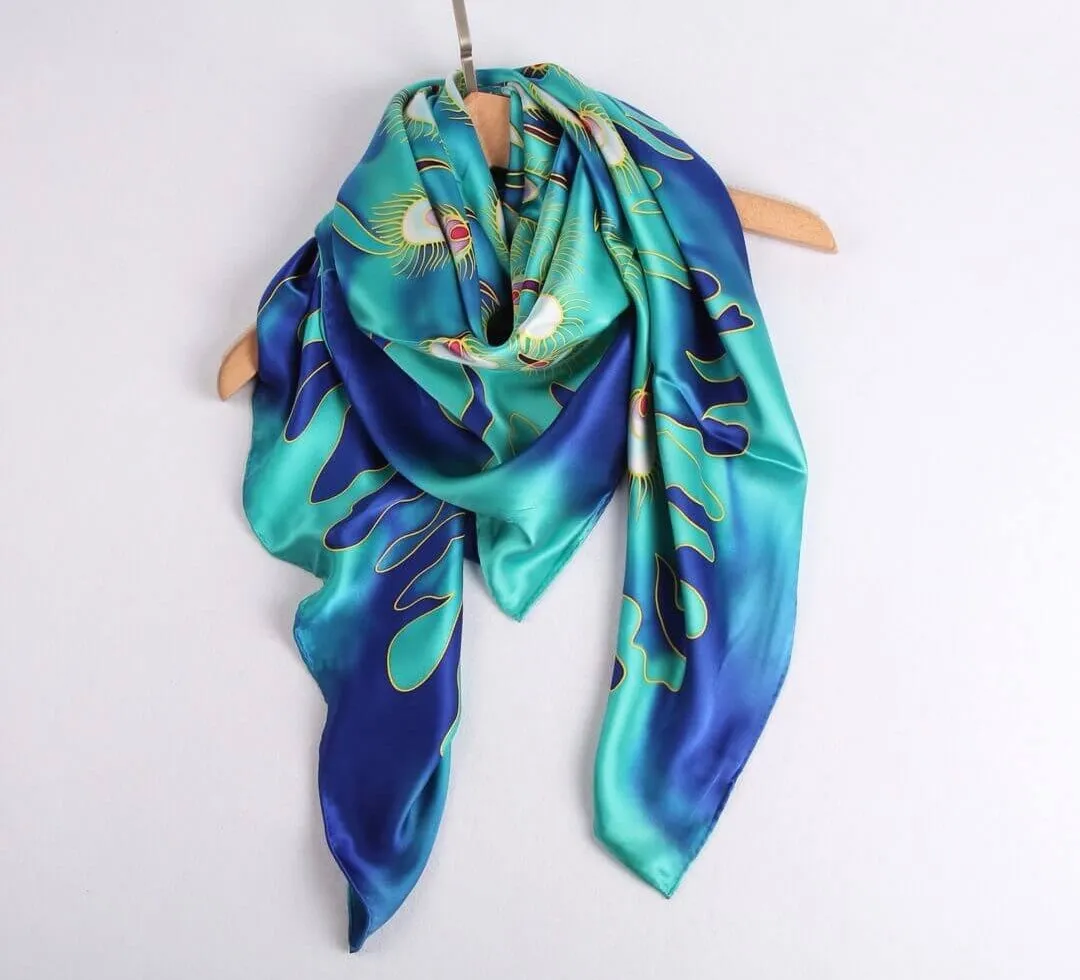 Limited Edition Hand Painted Silk Scarf|Green