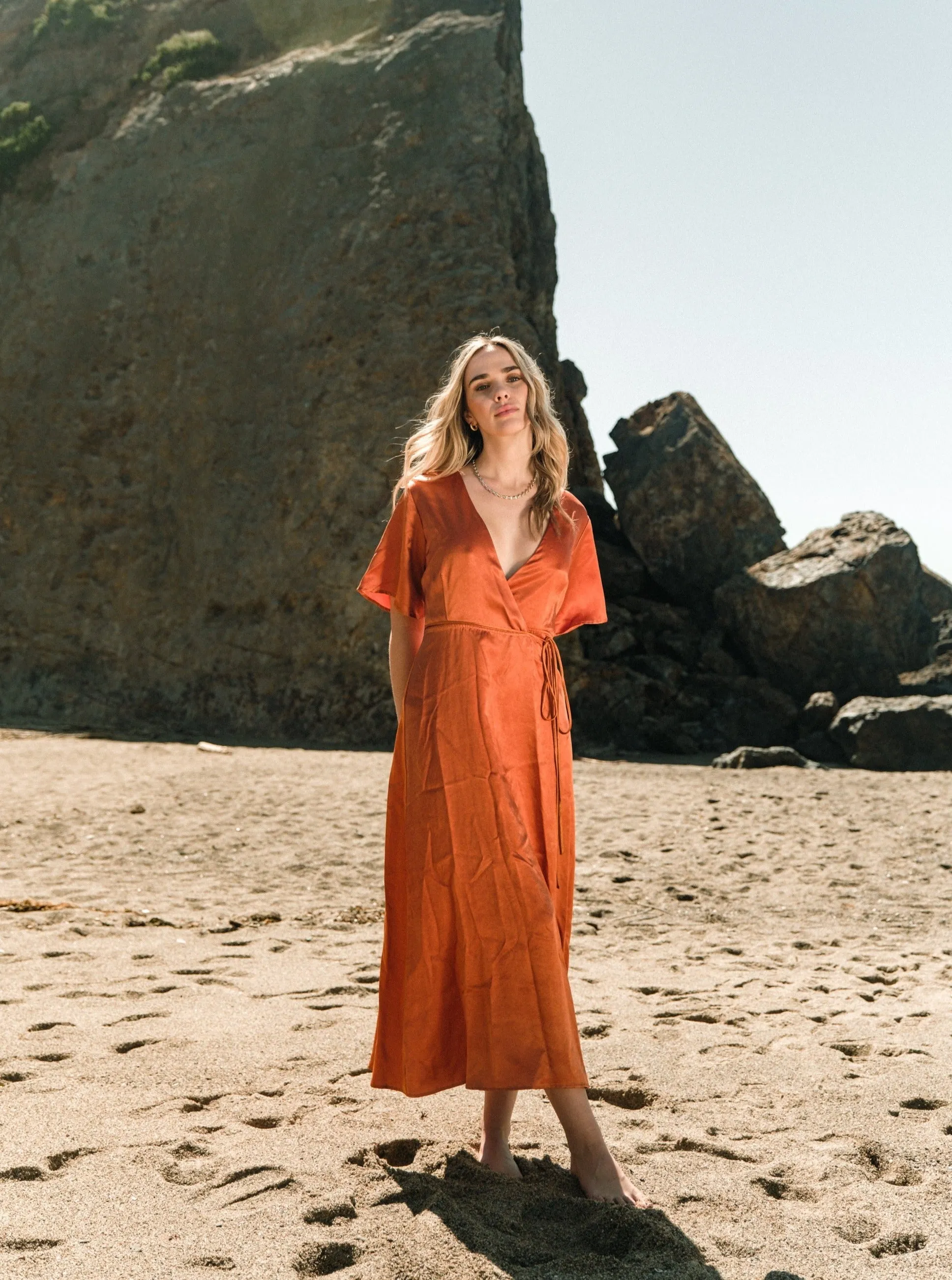 Lola Wrap Dress - Rust