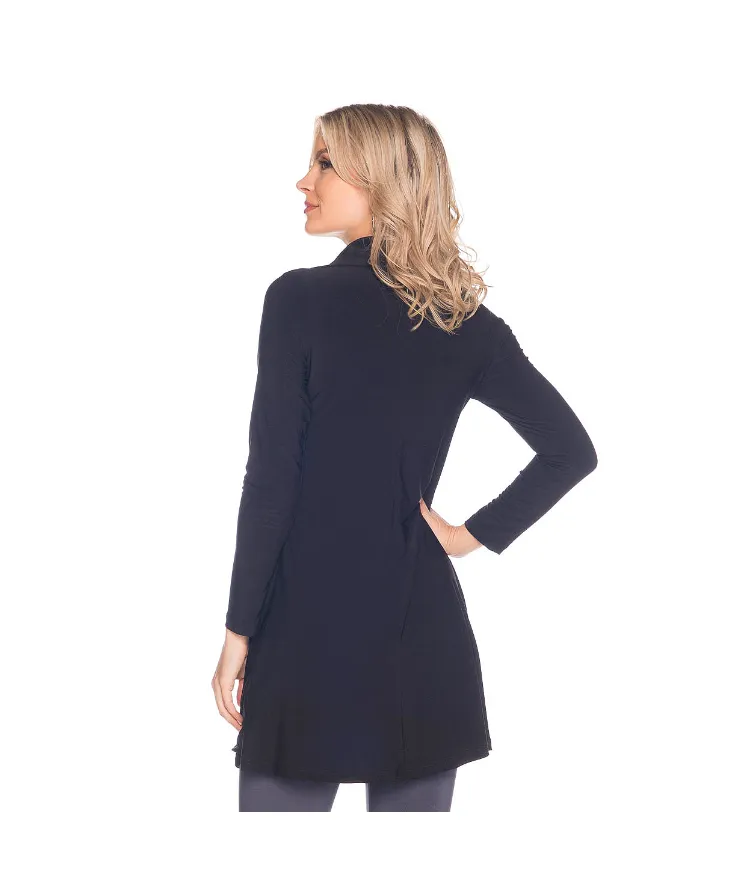 Long Sleeve Zipper Trim Tunic Top