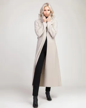 Loru Boiled Wool Coat, Pale