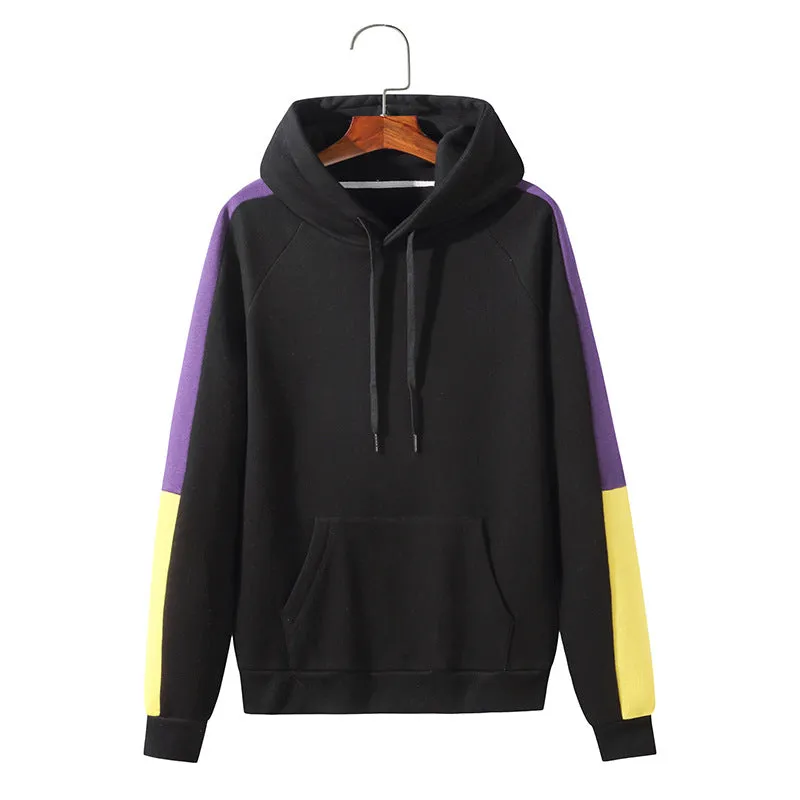 Men Long Sleeved Sports Hooded Sweater Coat