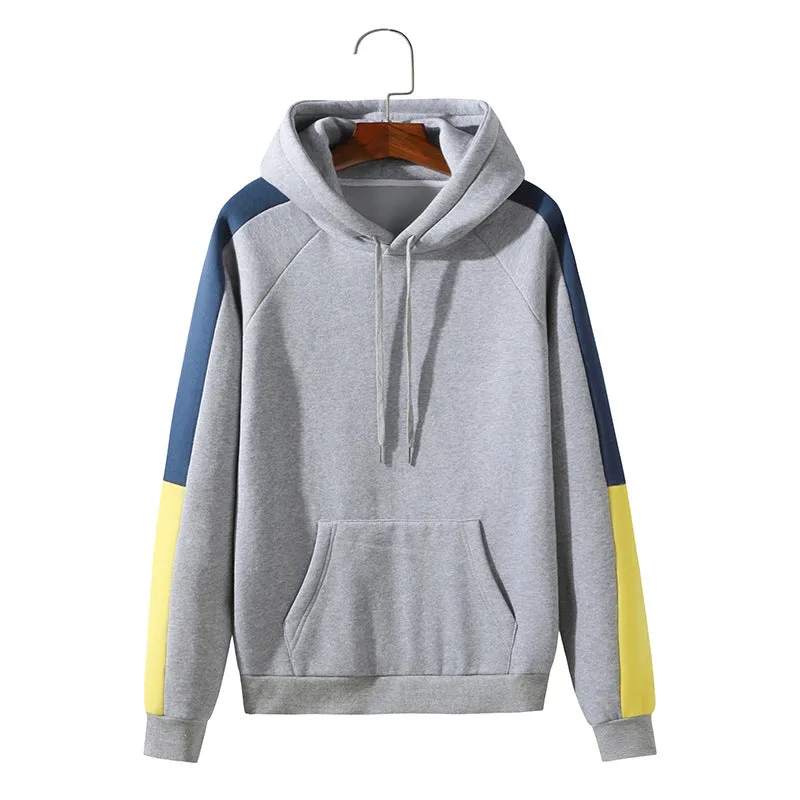 Men Long Sleeved Sports Hooded Sweater Coat