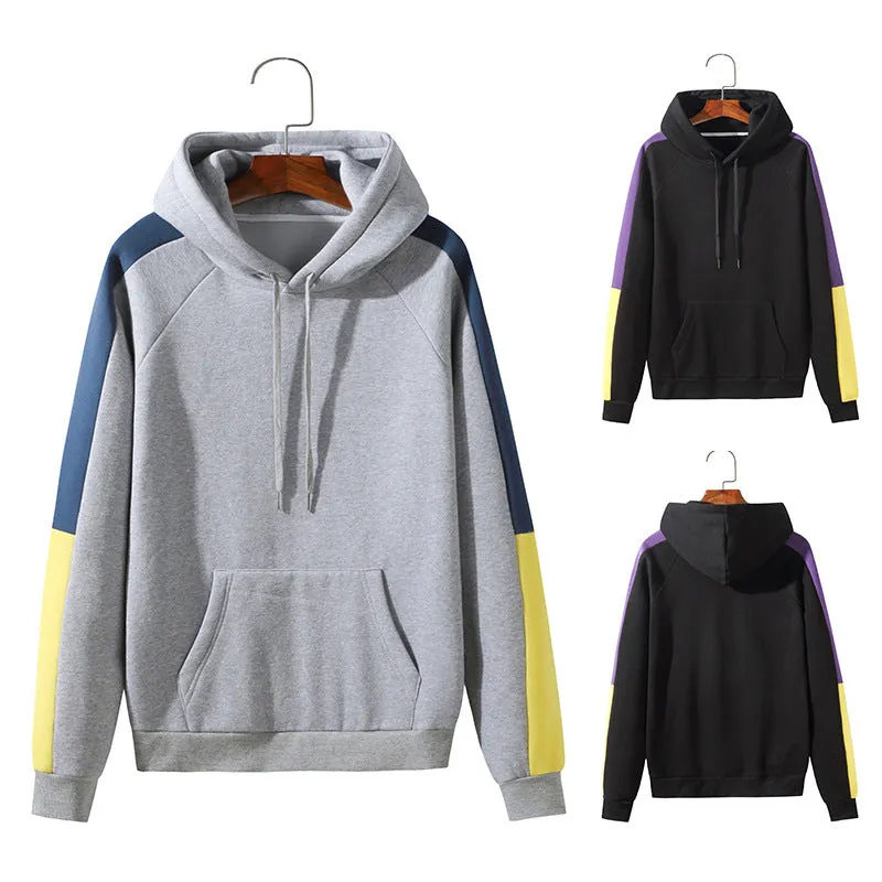 Men Long Sleeved Sports Hooded Sweater Coat