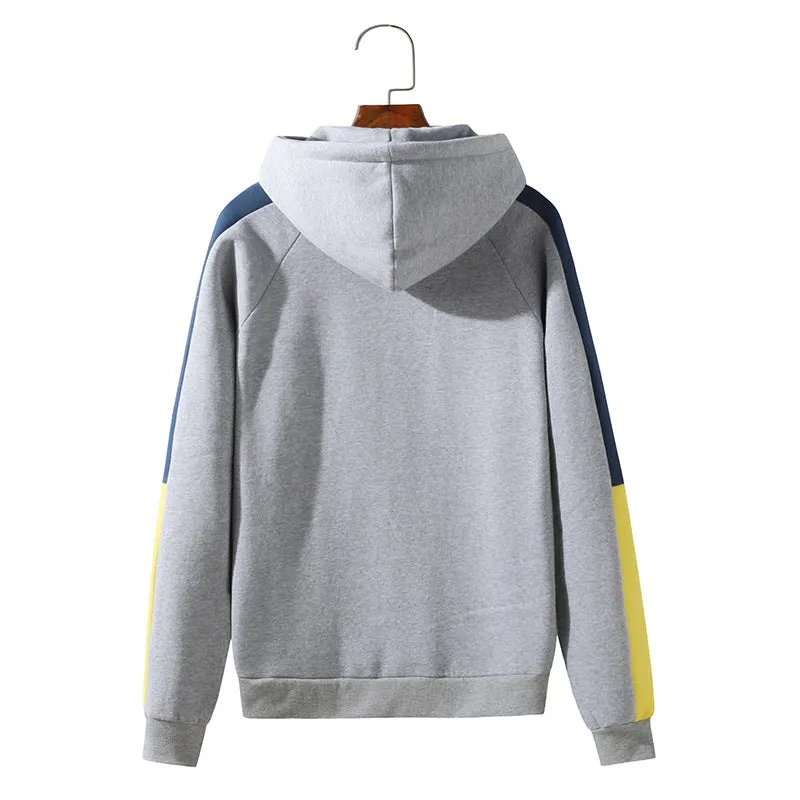 Men Long Sleeved Sports Hooded Sweater Coat