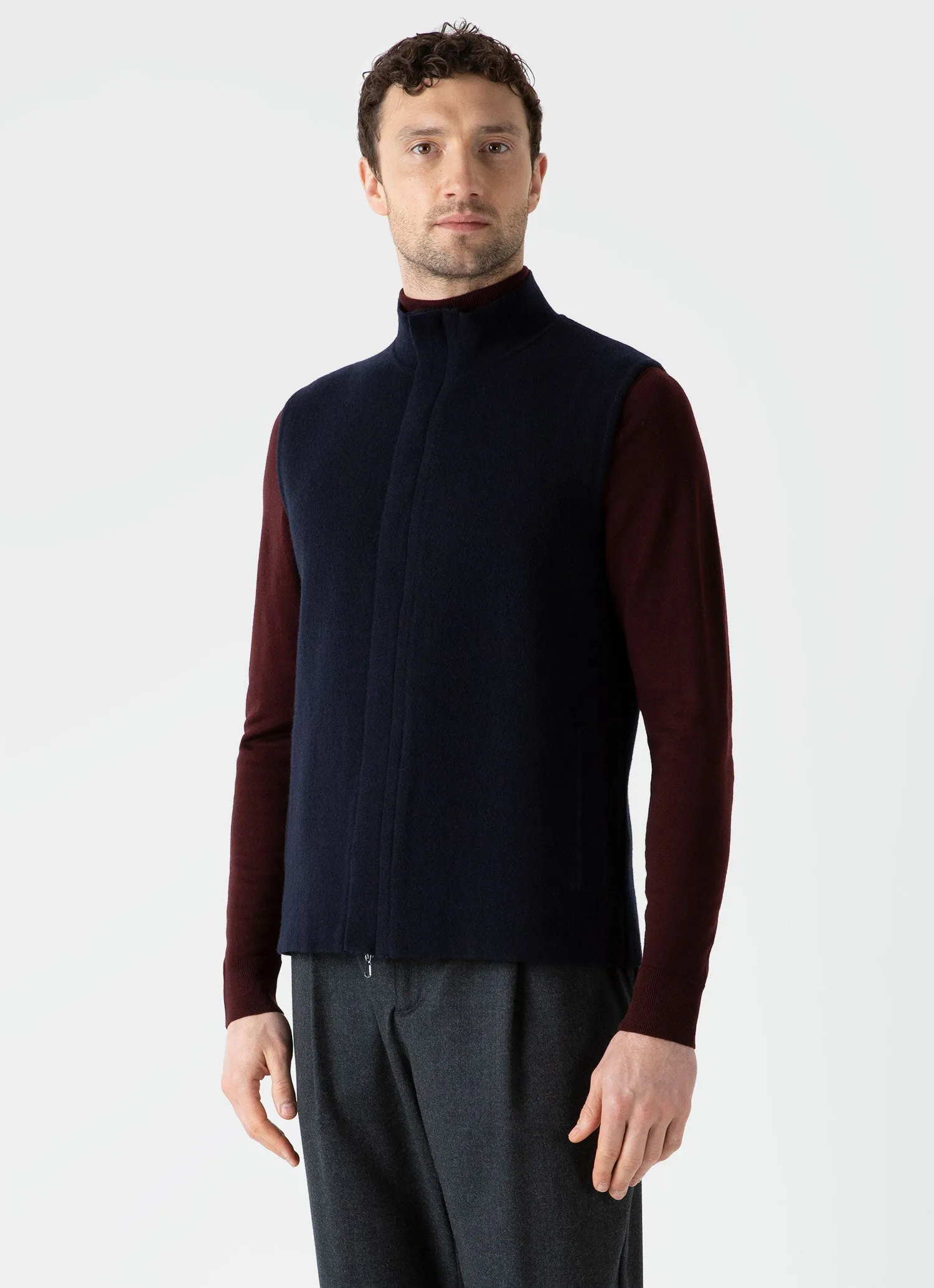 Men's Double Faced Gilet in Navy