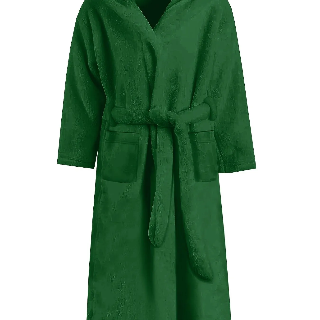 Mens Fleece Robe - Ultra-Soft, Thick, and Plush Solid Fleece with Stylish Hood, Adjustable Lace-Up Front, and Convenient Pocket - Perfect for Lounging Around the House, Post-Shower Relaxation, and Cold Winter Nights